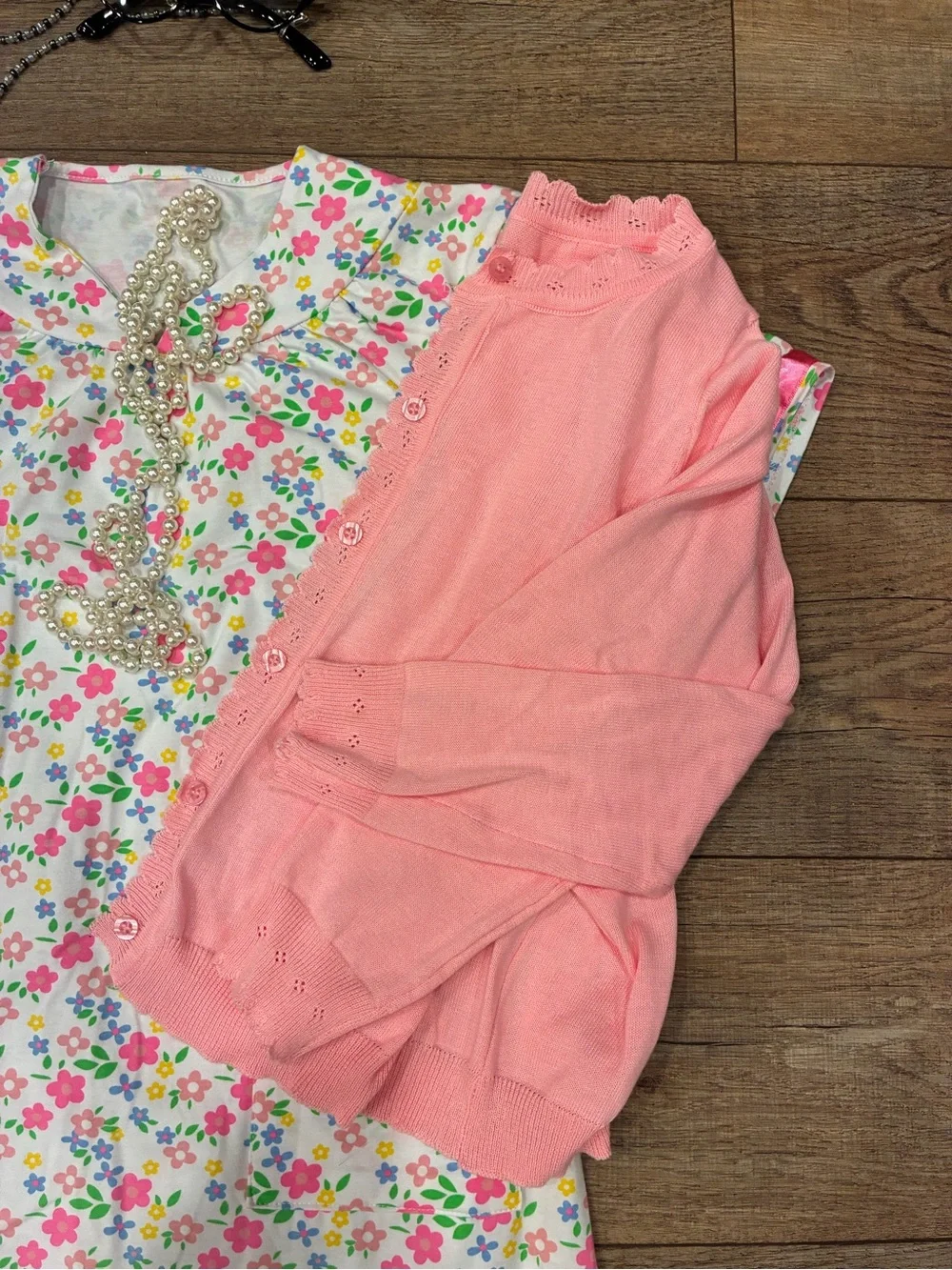 Granny Halloween Costume Pink Sleep Dress with Pink Cardigan - Brand Unspecified